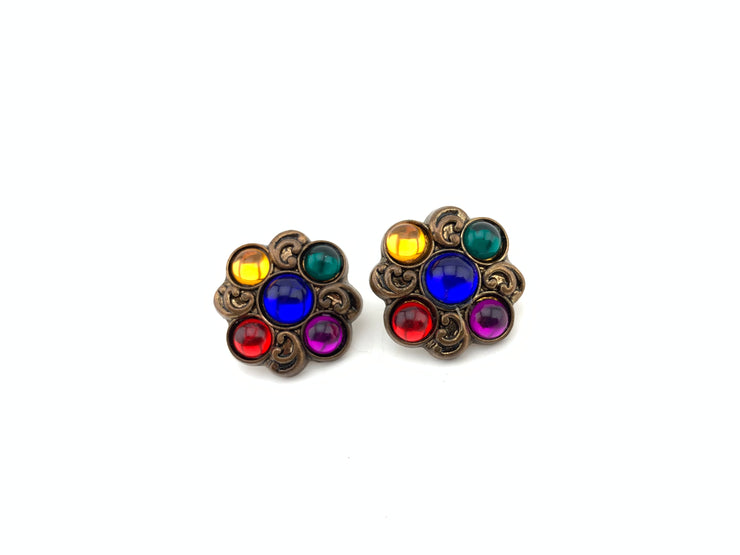 ‘90’s jewel tone vintage earrings